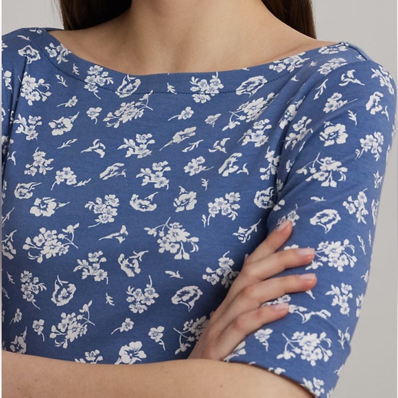 Ralph Lauren Floral Stretch Cotton Midi Dress - Picture 4 of 15